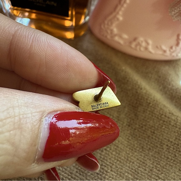 (Reserved pay)Balenciaga Gold Logo B Stud Earrings - Picture 2 of 7